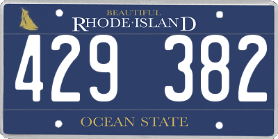 RI license plate 429382