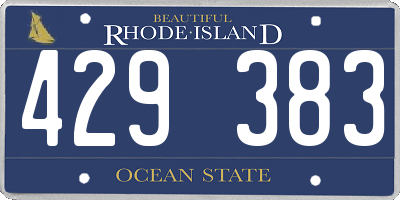 RI license plate 429383