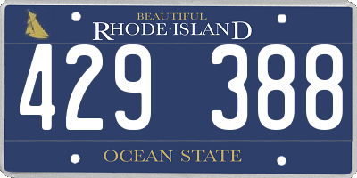 RI license plate 429388