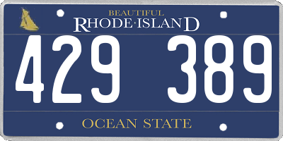 RI license plate 429389