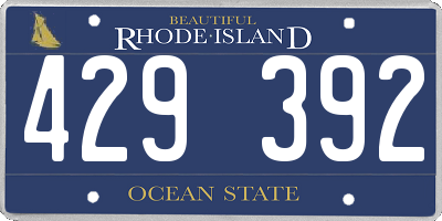 RI license plate 429392
