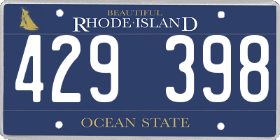 RI license plate 429398