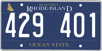 RI license plate 429401