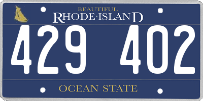 RI license plate 429402