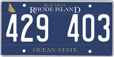 RI license plate 429403