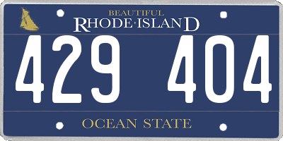 RI license plate 429404
