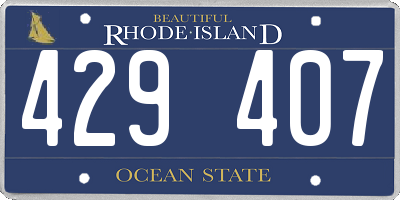 RI license plate 429407
