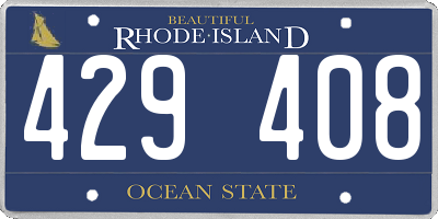 RI license plate 429408