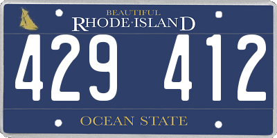 RI license plate 429412