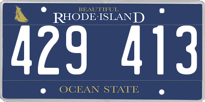 RI license plate 429413