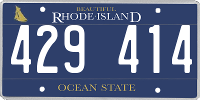 RI license plate 429414