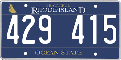 RI license plate 429415
