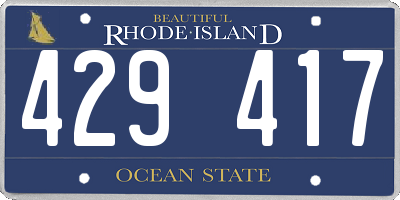 RI license plate 429417