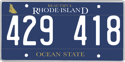 RI license plate 429418