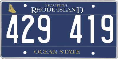 RI license plate 429419