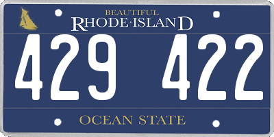 RI license plate 429422