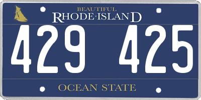 RI license plate 429425