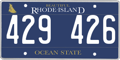 RI license plate 429426