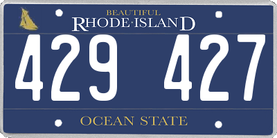 RI license plate 429427
