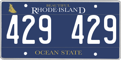 RI license plate 429429