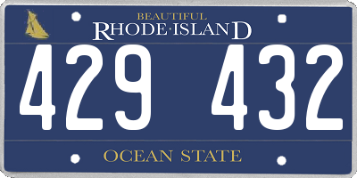 RI license plate 429432