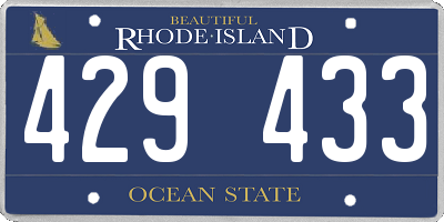 RI license plate 429433