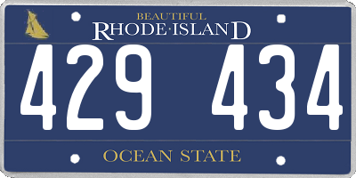 RI license plate 429434