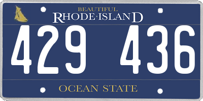 RI license plate 429436