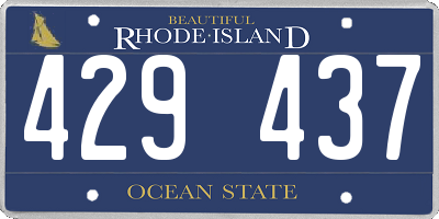 RI license plate 429437