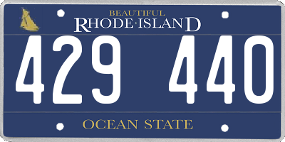 RI license plate 429440
