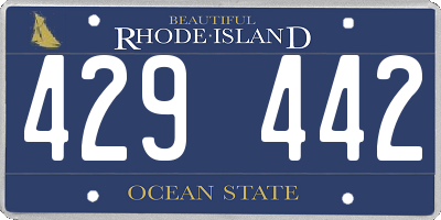 RI license plate 429442