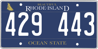 RI license plate 429443