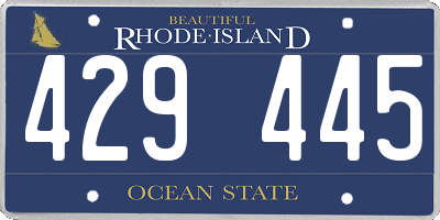 RI license plate 429445