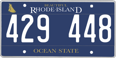 RI license plate 429448