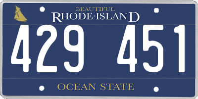 RI license plate 429451