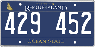 RI license plate 429452