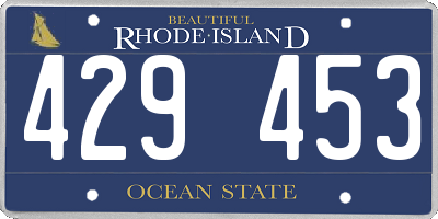RI license plate 429453
