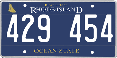 RI license plate 429454
