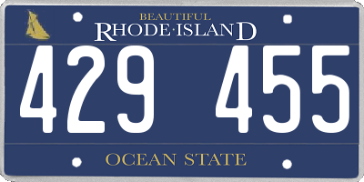RI license plate 429455
