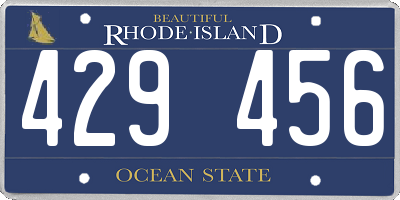RI license plate 429456