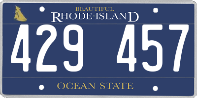 RI license plate 429457