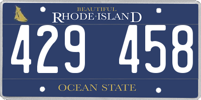 RI license plate 429458