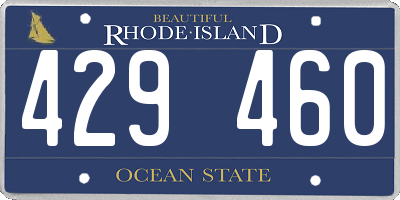 RI license plate 429460