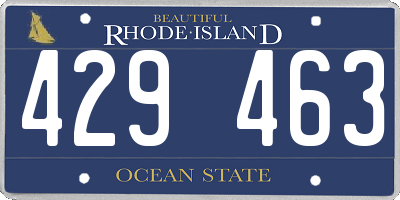 RI license plate 429463