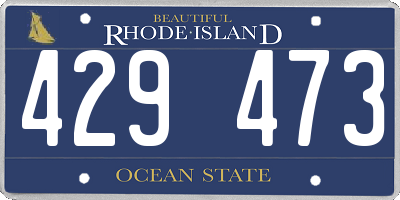 RI license plate 429473
