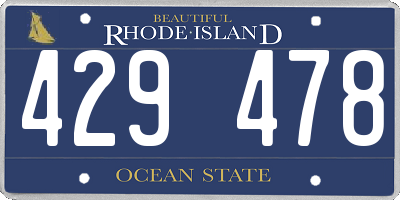 RI license plate 429478
