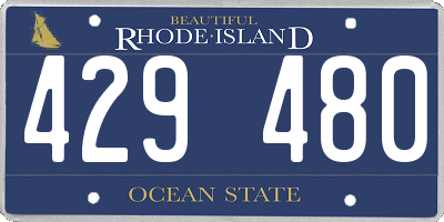 RI license plate 429480