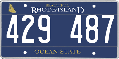 RI license plate 429487
