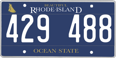 RI license plate 429488