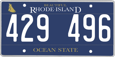 RI license plate 429496
